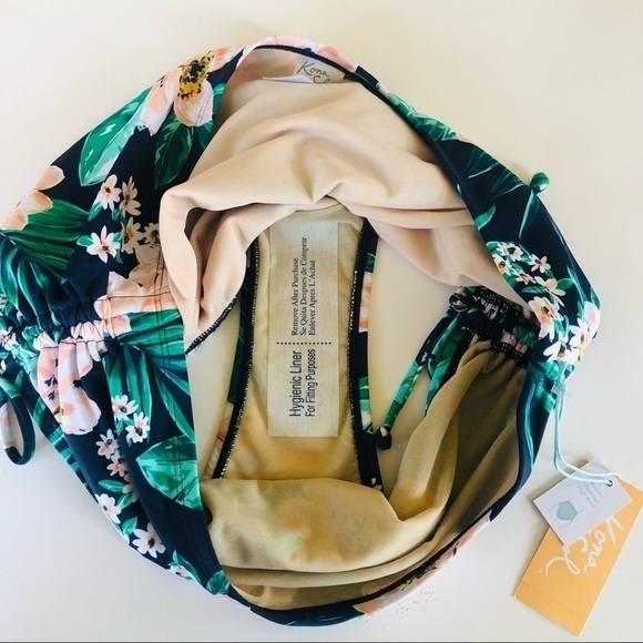 Kona Sol High Waisted Medium Coverage Tropical Floral Bikini Bottom Sz 16W/18W - Picture 9 of 11